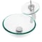Novatto Clear Mini Glass Vessel Sink and FALLS Faucet Set in Brushed Nickel NSFC-8048-1217003BNC - alternate 1